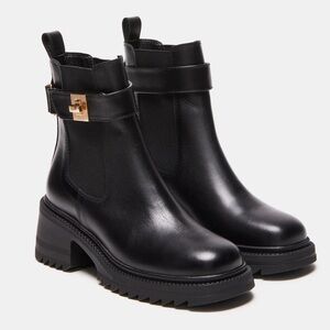 NEW! Steve Madden GATES Black Leather Boots Size 8.5 $130